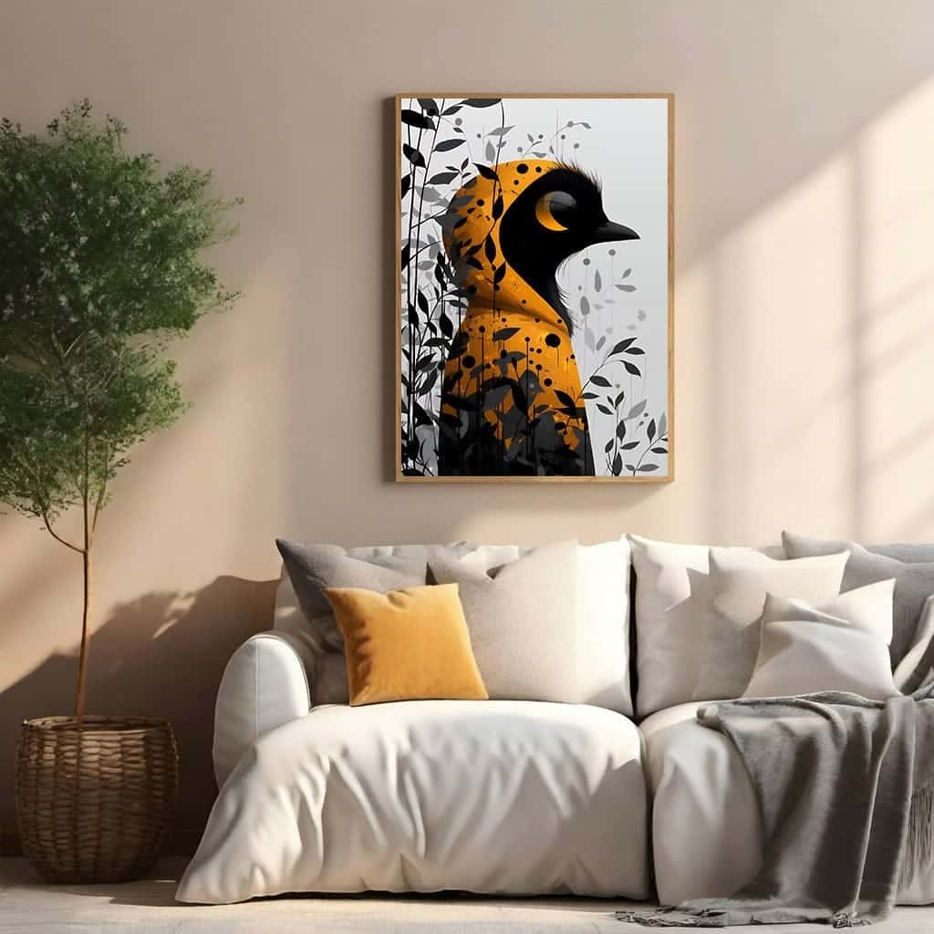Bird in Foliage | Wildlife Artwork | Nature Wall Art | A2 at XILEF Art